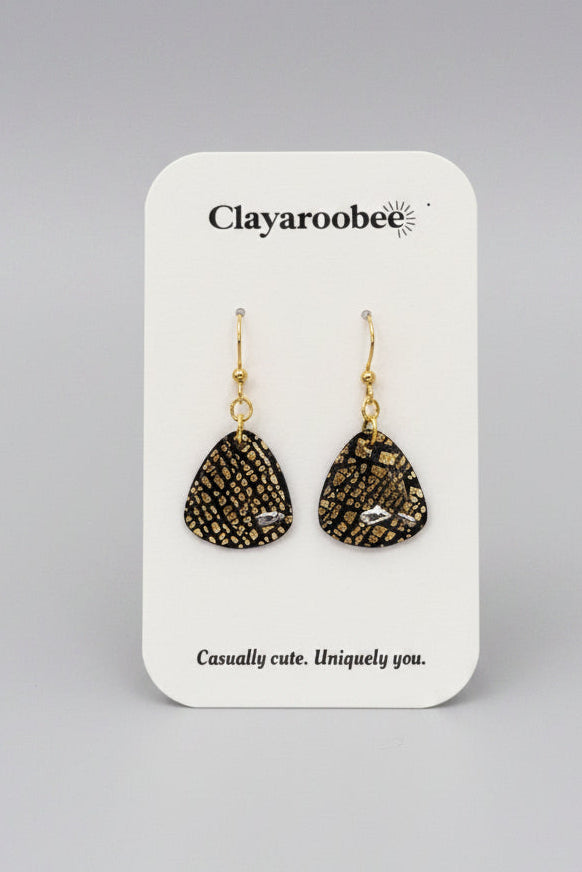 Crackled Gold Foil Triangle Dangle