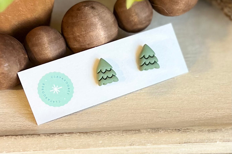 Mini Squiggle Tree Studs