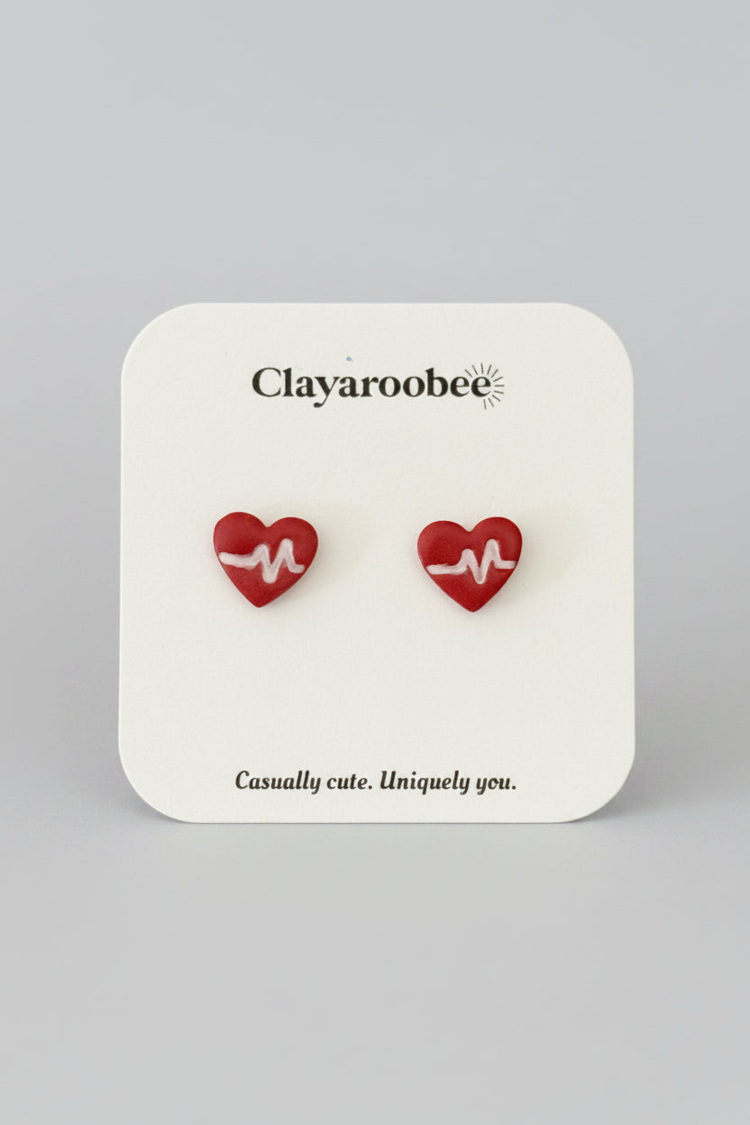 Heartbeat Stud, White Line
