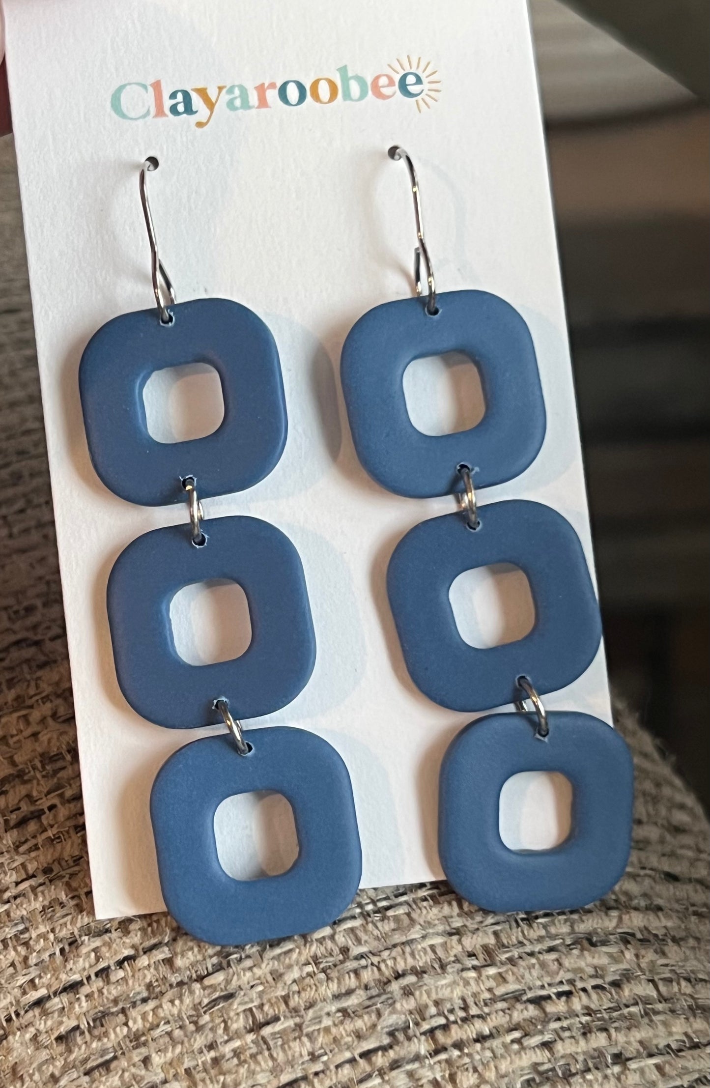 Navy Squares Long Drop