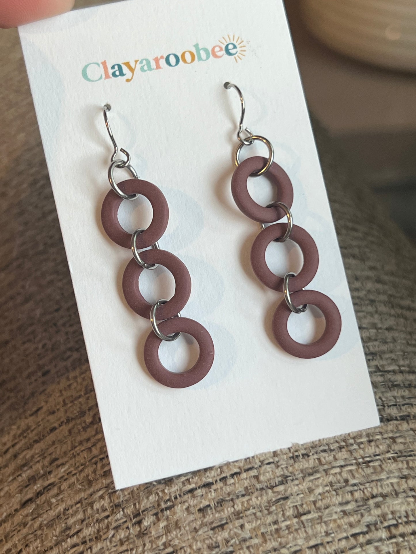 Dark Burgundy Drop Circles