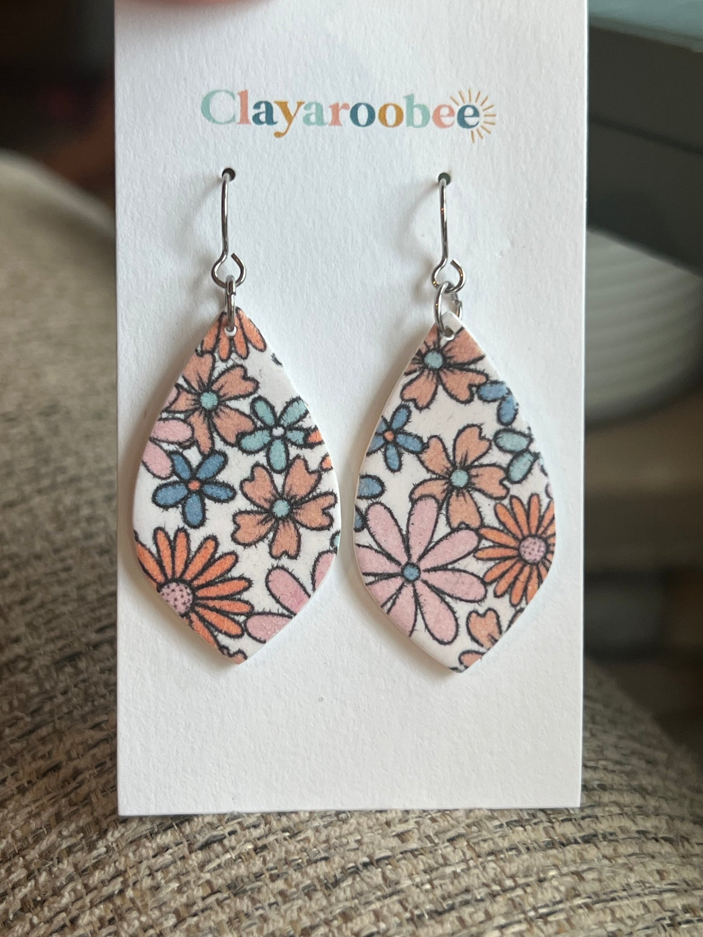 Funky Floral Pointed Teardrop