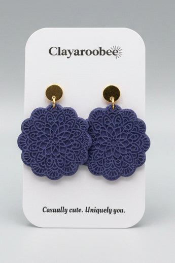 Mandala Flower Dangle, Indigo