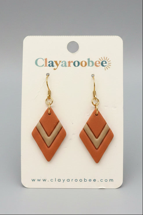 Chevron Diamond Dangle, Burnt Orange
