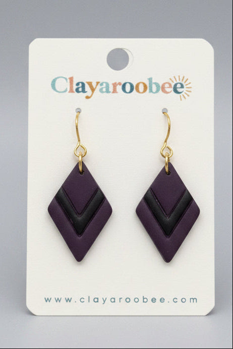 Chevron Diamond Dangle, Deep Plum
