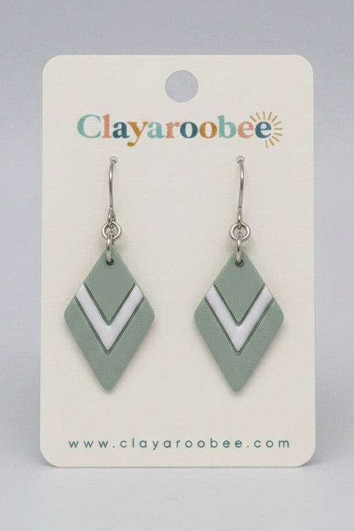 Chevron Diamond Dangle, Sage