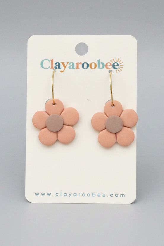 Five Petal Simple Flower Hoop, Peach