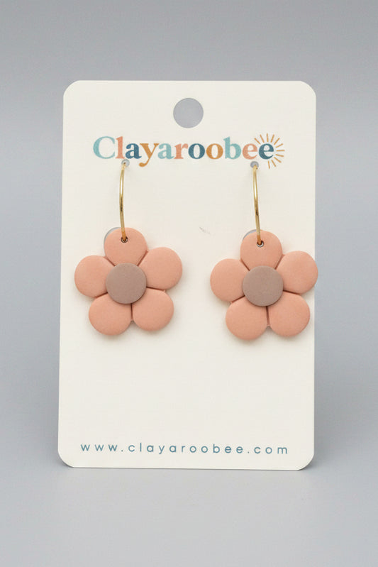 Five Petal Simple Flower Hoop, Peach