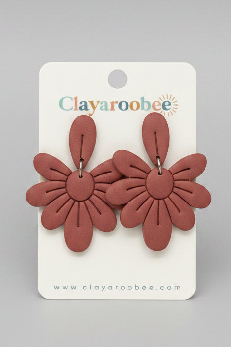 Loose Petal Flower Dangle, Dusty Rose