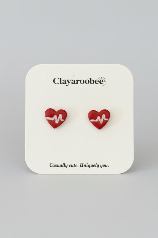 Heartbeat Stud, White Line