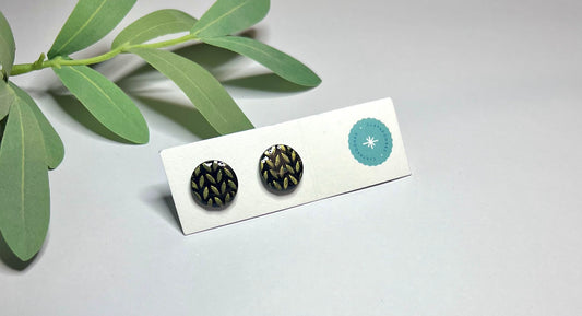 Shimmery Textured Studs: Knit