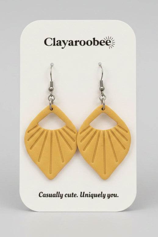 Pointed Burst Cutout Dangle, Yellow