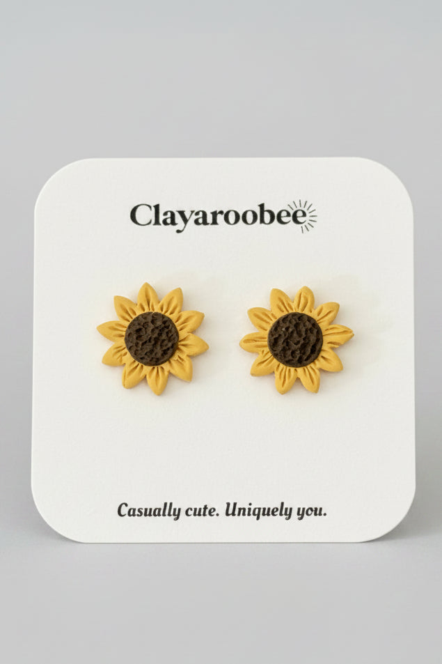 Sunflower Stud, Detailed, Large Statement