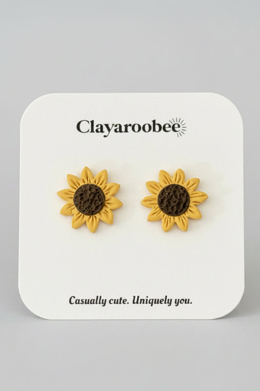 Sunflower Stud, Detailed, Large Statement