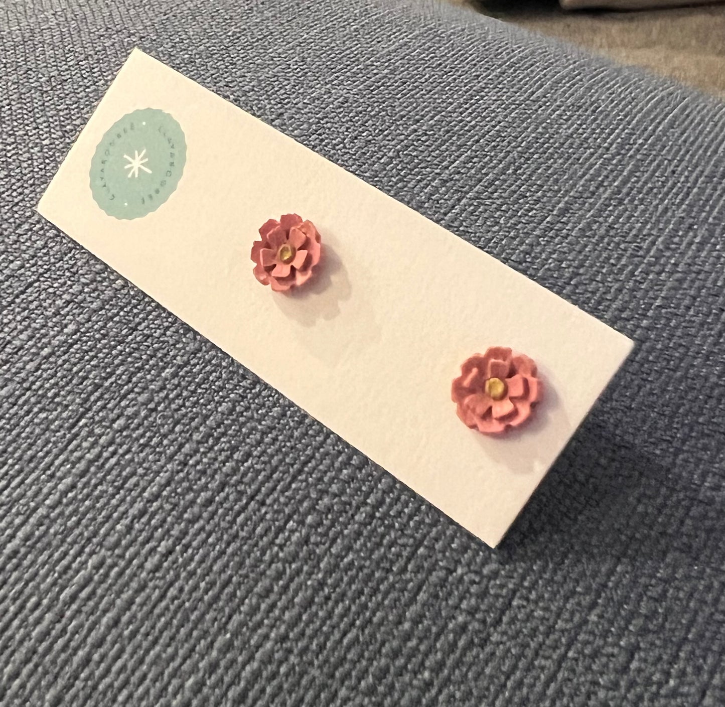Pink Double Layer Flower Stud